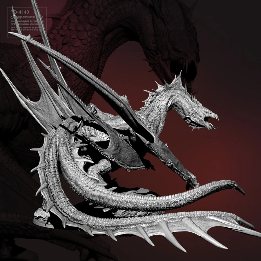 Fantasy Dragon with Spiked Horns 80mm Resin Figure Kit - resin model view 3