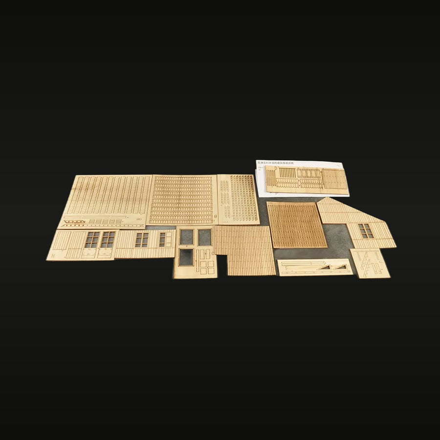 WWII War-Damaged Wooden Soldier Shelter 1/35 Resin Diorama Building Kit - unpainted resin model kit