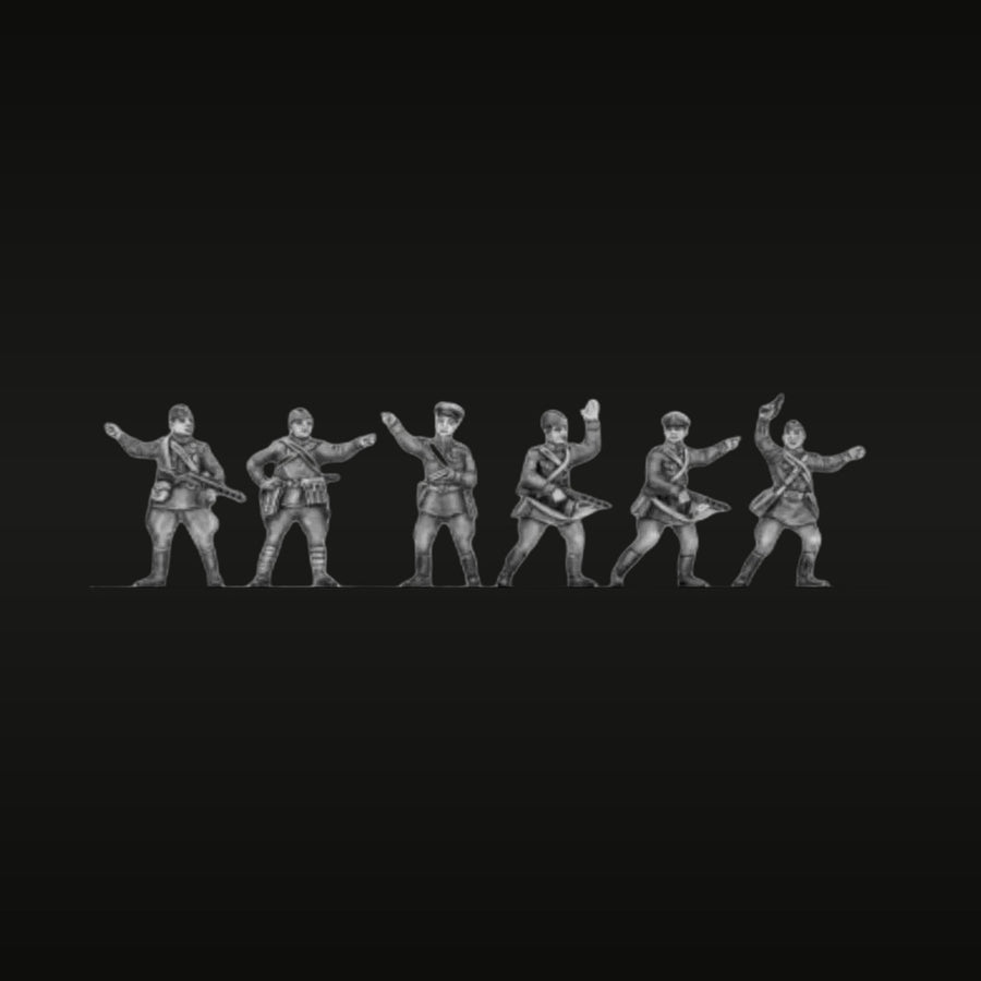 WWII Soviet Officers & Sergeants Red Army Command Set 1/72 Resin Figure Kit - unpainted resin model kit