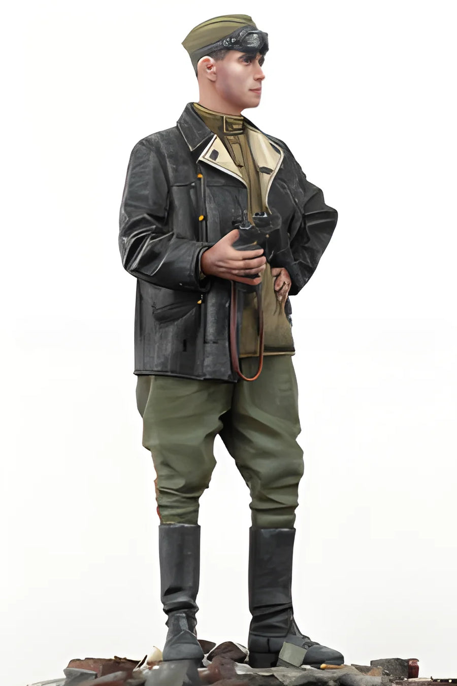 Resin Kit Soviet Tank Commander Unassembled Sculpture for Hobbyists