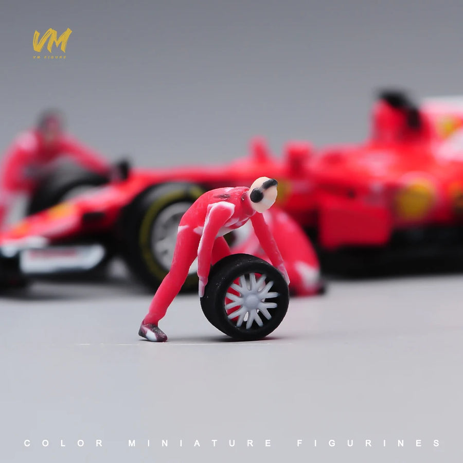Miniature Figure 1/64 Scale Racing Driver Set 3D Print Diorama Mini Doll Model Props for Car Model Creative Decor Crafts
