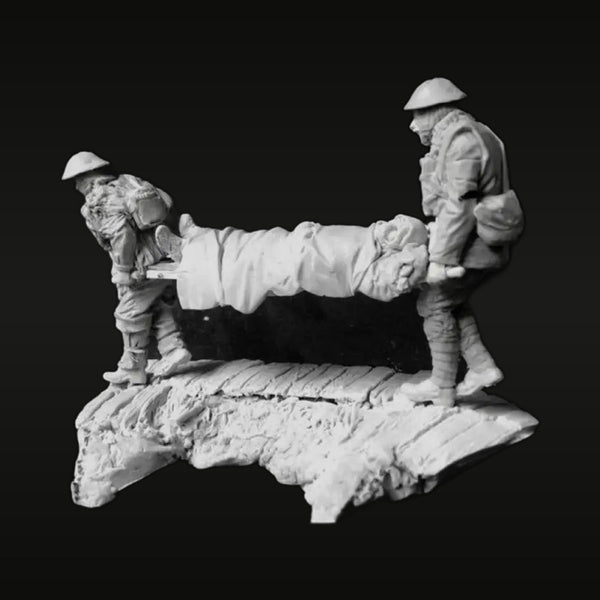 WWI British Stretcher Bearers with Wounded 54mm Resin Diorama Kit