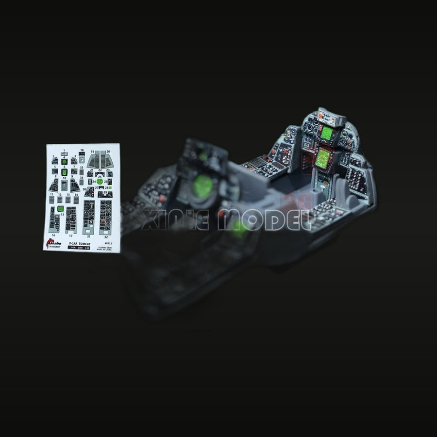 F-14 Tomcat Cockpit Instrument Panel 1/48 1/72 Resin Detail Kit - unpainted resin model kit