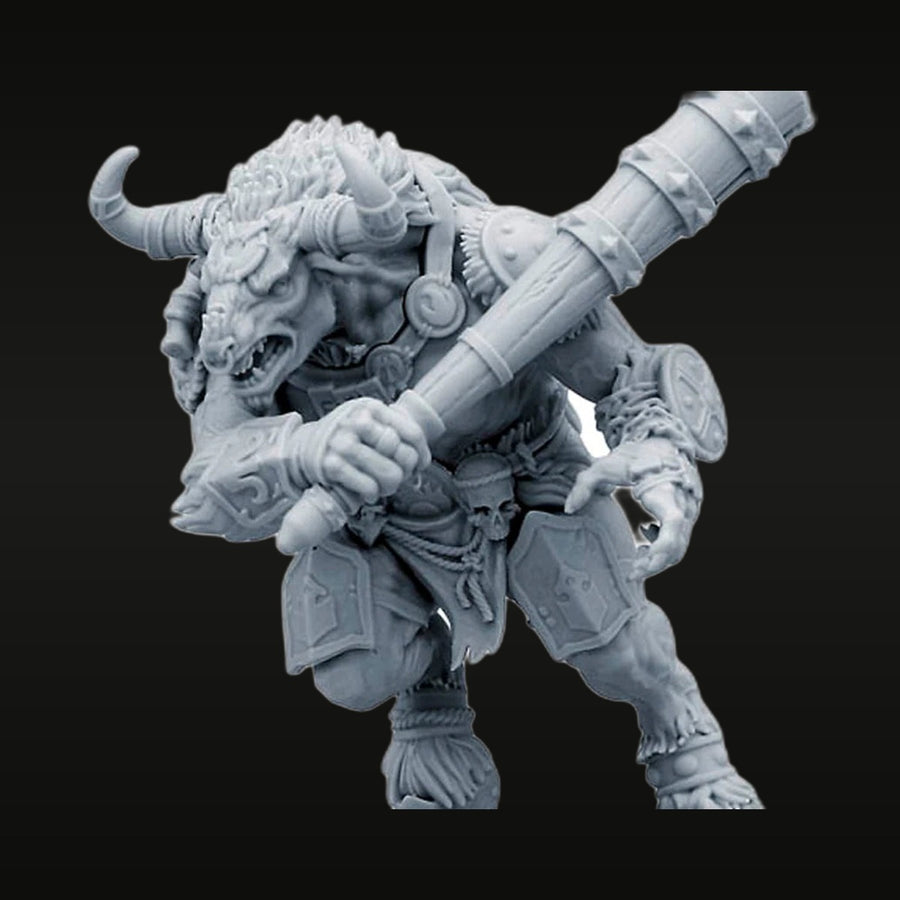 Minotaur Fantasy Warrior with Cannon 70mm Resin Figure - unpainted resin model kit