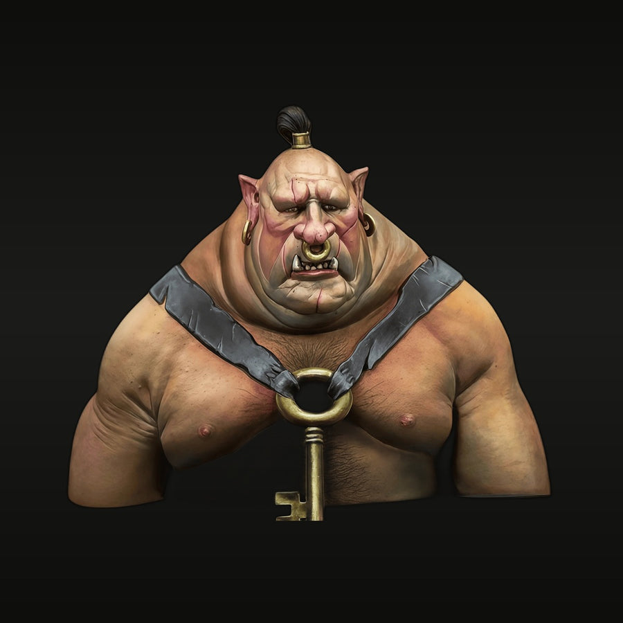 Fantasy Orc Warlord with Golden Key 1/12 Resin Bust Kit - unpainted resin model kit