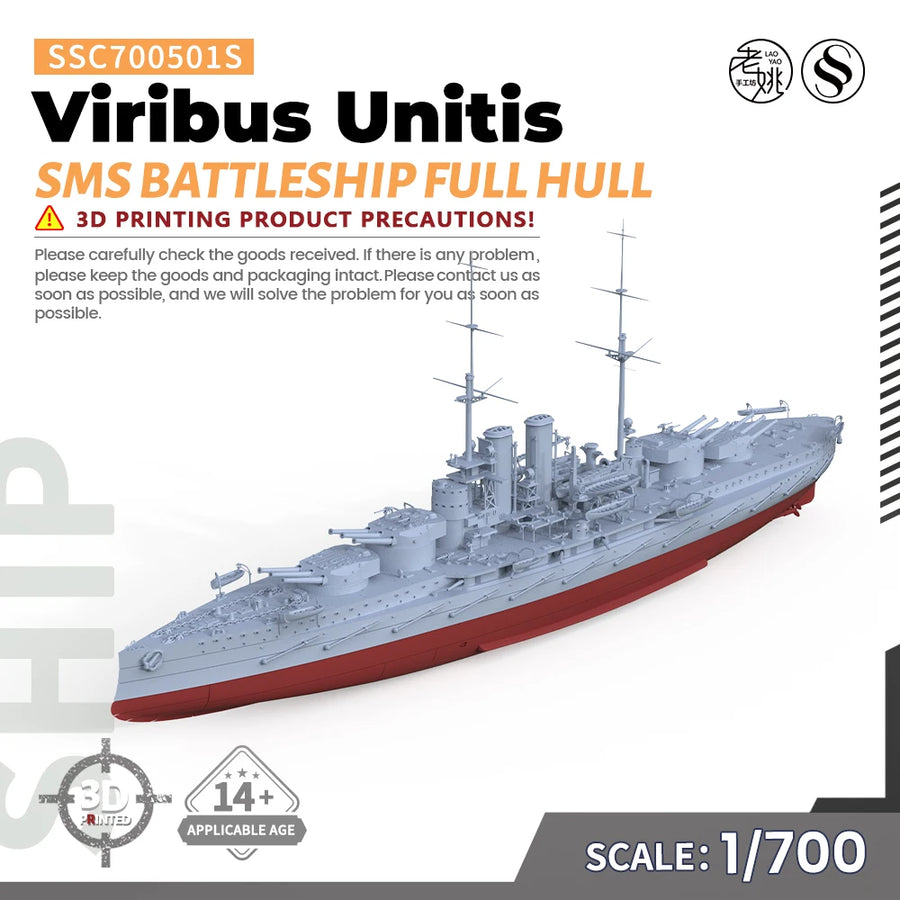 MRY-SFW SSC501-A 1/144 1/200 Military Model Kit SMS Viribus Unitis Battleshipminiature Static Model