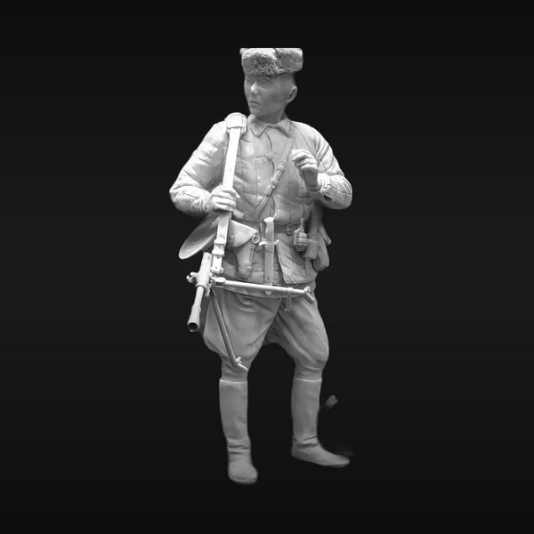 WWII Soviet Red Army Soldier with Mosin-Nagant 75mm Resin Figure Kit