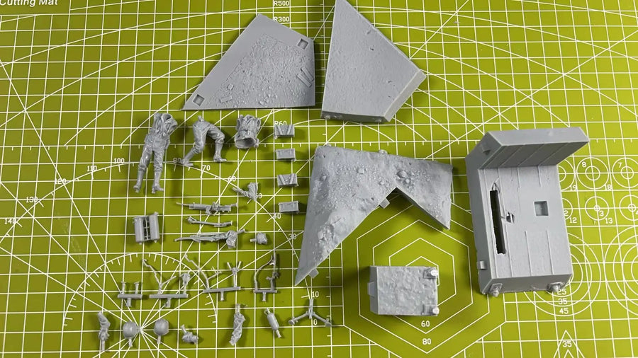 WWII US Machine Gun Bunker Diorama 1/35 Resin Kit - resin model view 2
