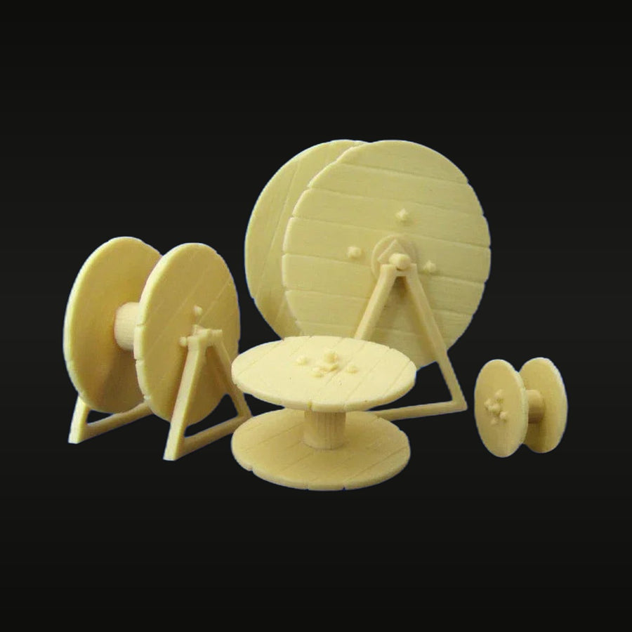 Industrial Workshop Spools and Reels Diorama Accessory Set 1/35 Resin Kit - unpainted resin model kit
