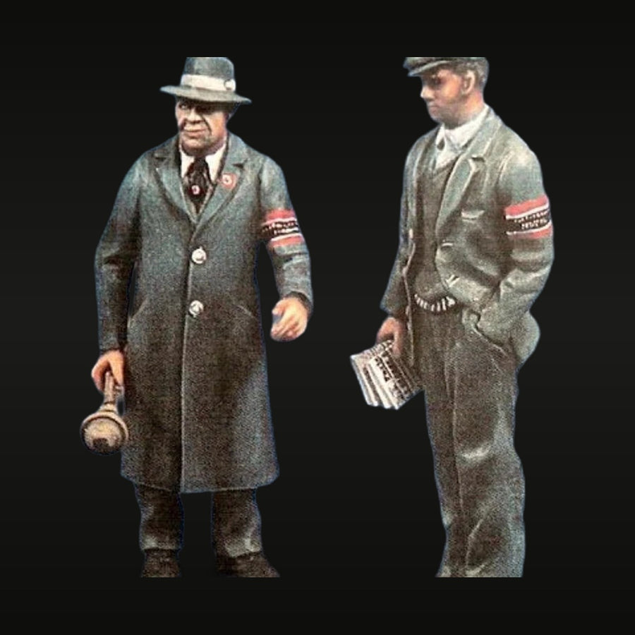 WWII German Volkssturm Militia Civilians 1/35 Resin Figure Kit - unpainted resin model kit