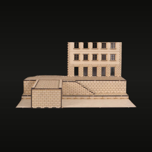 Modern Urban Building with Tank Display Base 1/72 Resin Diorama Kit