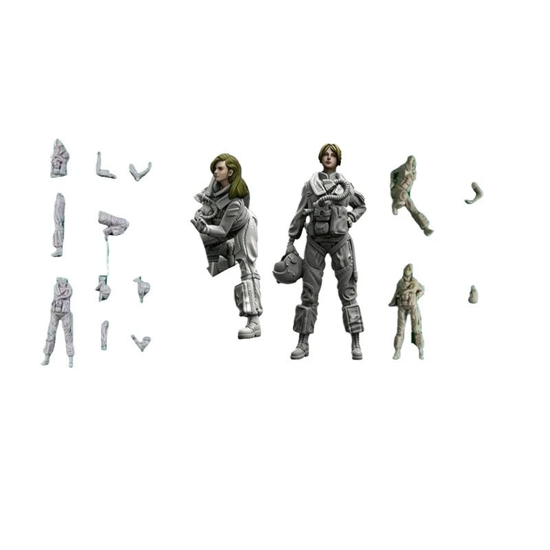 Modern US Navy Female Pilot Action & Standing Set 1/48 Resin Figure Kit - resin model view 2