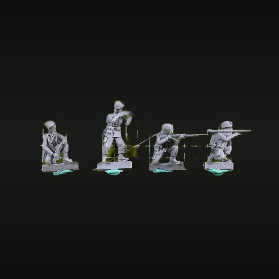 US Airborne Troops 4-Figure Set 1/72 Resin Model Kit - unpainted resin model kit