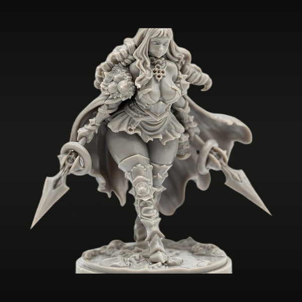 Fantasy Female Warrior Queen with Winged Staff 38mm Resin Bust Kit