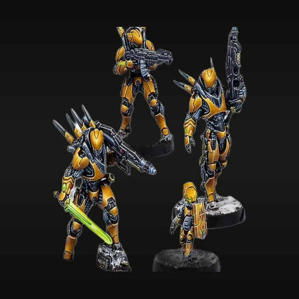 Sci-Fi Shang Ji Invincibles Gold Armored Warrior Set of 3 1/35 Resin Figure Kit