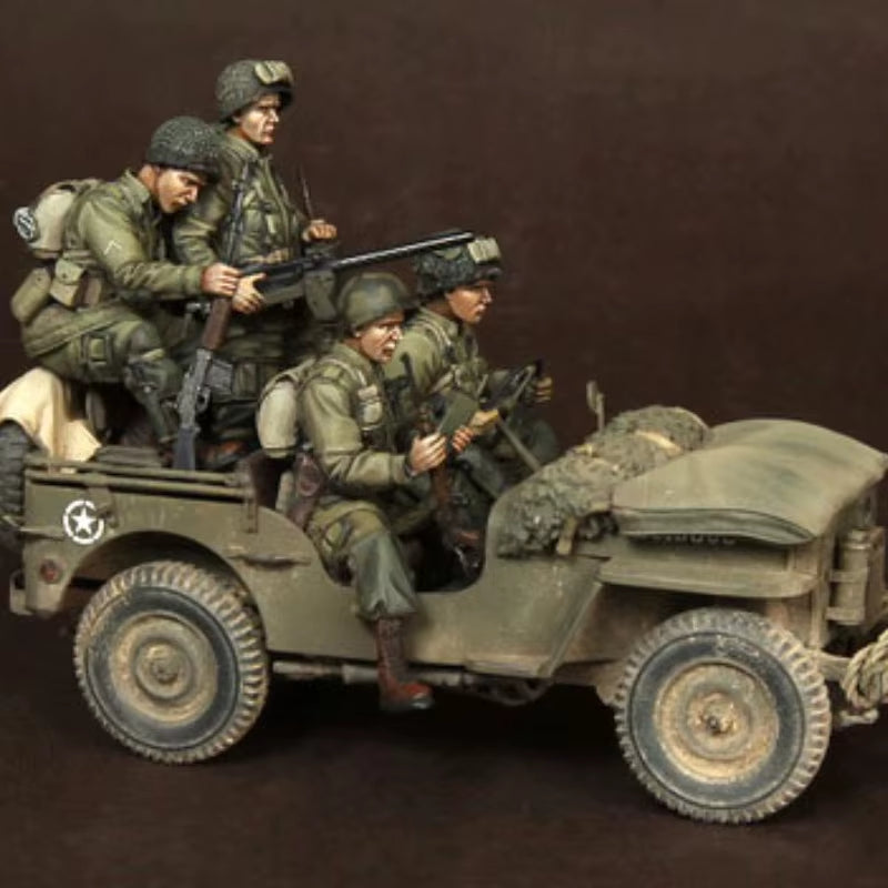 WWII US Army Jeep Soldiers 5-Figure Set 1/35 Resin Kit - resin model view 3