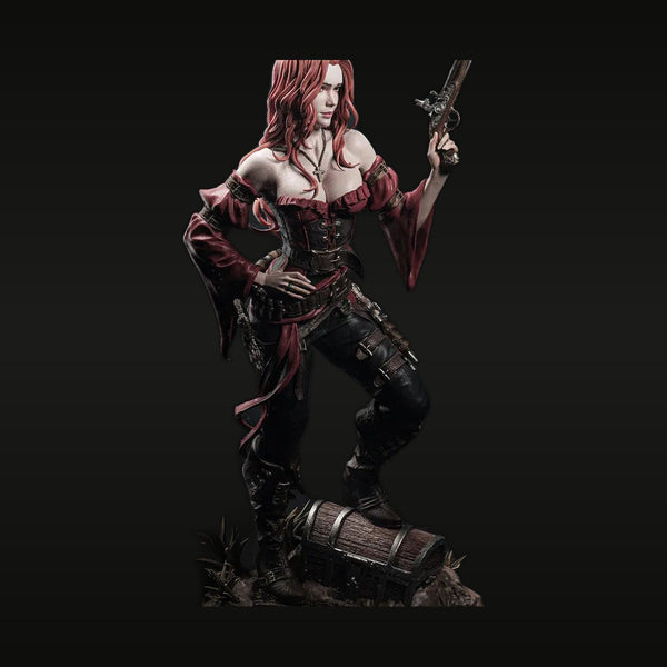 Fantasy Female Pirate Captain with Flintlock 38mm Resin Figure Kit