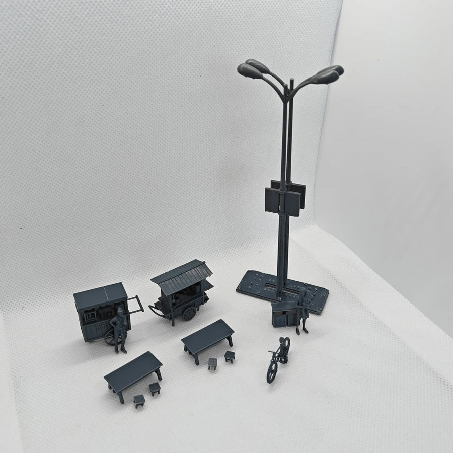 Breakfast Coffee Roadside Stall Yao's Studio 1/64 Resin Diorama Kit - resin model view 4