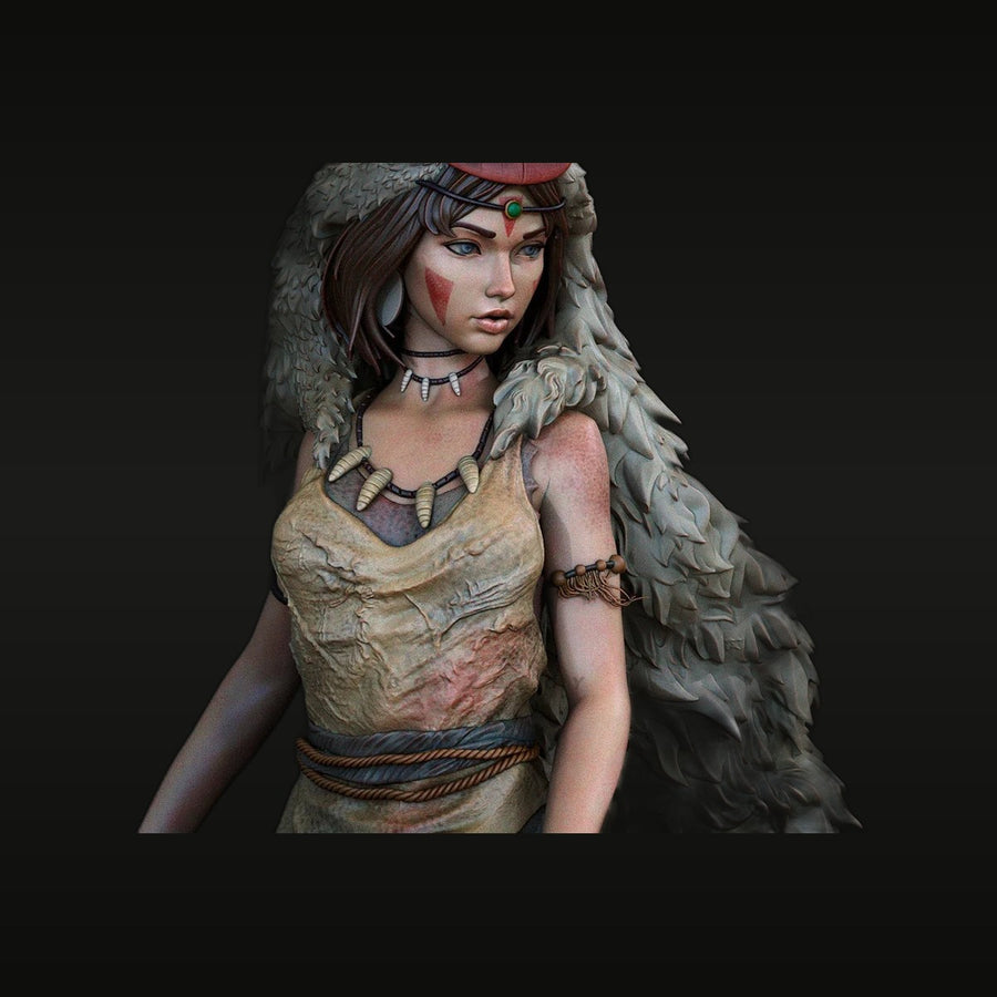 Fantasy Female Tribal Shaman with Fur Cloak 90mm Resin Bust Kit - unpainted resin model kit