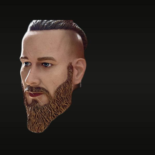 Viking Warrior Bearded Head Bust 1/8 Scale Resin Sculpture Kit