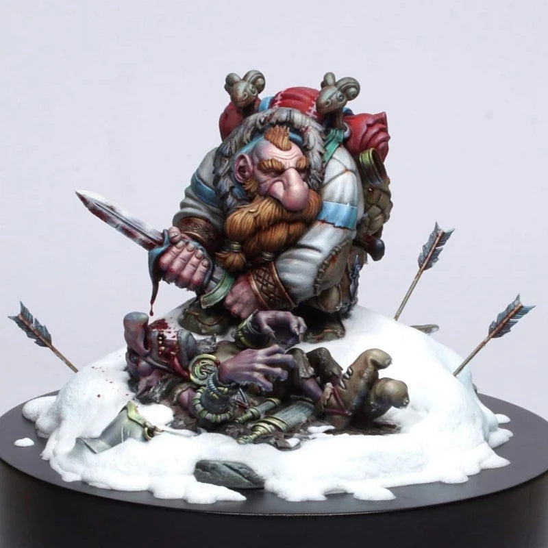 1/24 Scale Die-Cast Resin Figure Model Kit Wild Dwarf Warrior Hobby Miniature Toy Unassembled Unpainted DIY Diorama