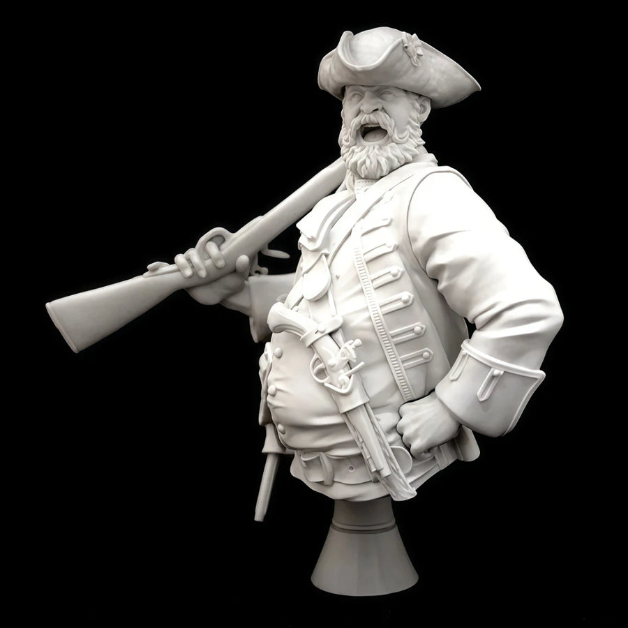 1/10 Scale Resin Unpainted Model Kit, Military Theme, Bust of Pirate Captain, Unassembled and Unpainted GK
