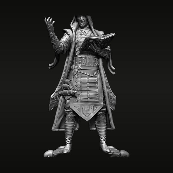 Fantasy Male Sorcerer with Grimoire and Ornate Armor 1/22 Resin Figure Kit