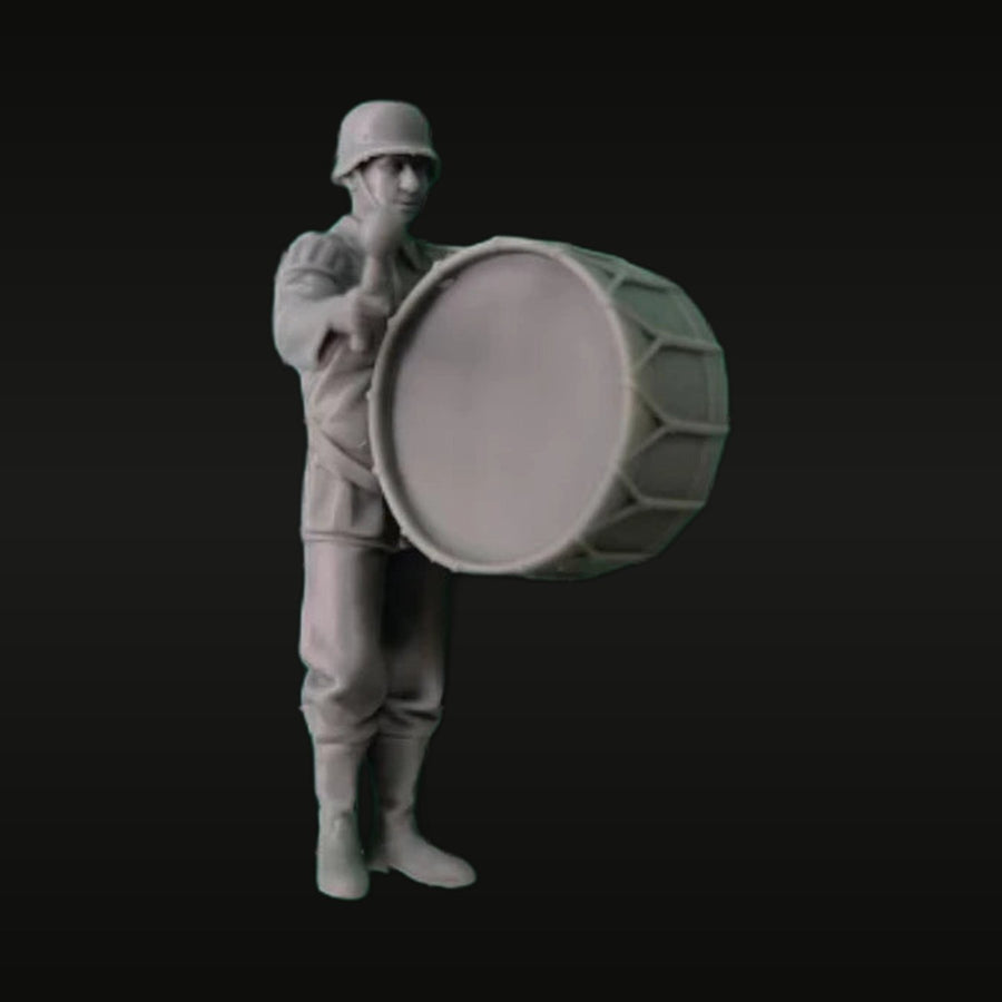 WWII German Military Band Bass Drummer 1/35 Resin Figure Kit - unpainted resin model kit