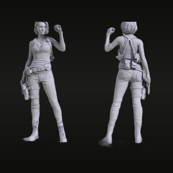 Modern Female Tactical Operative with Dual Holstered Pistols 75mm Resin Figure Kit