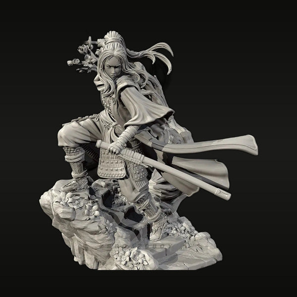 Fantasy Female Warrior with Naginata 55mm Resin Figure Kit