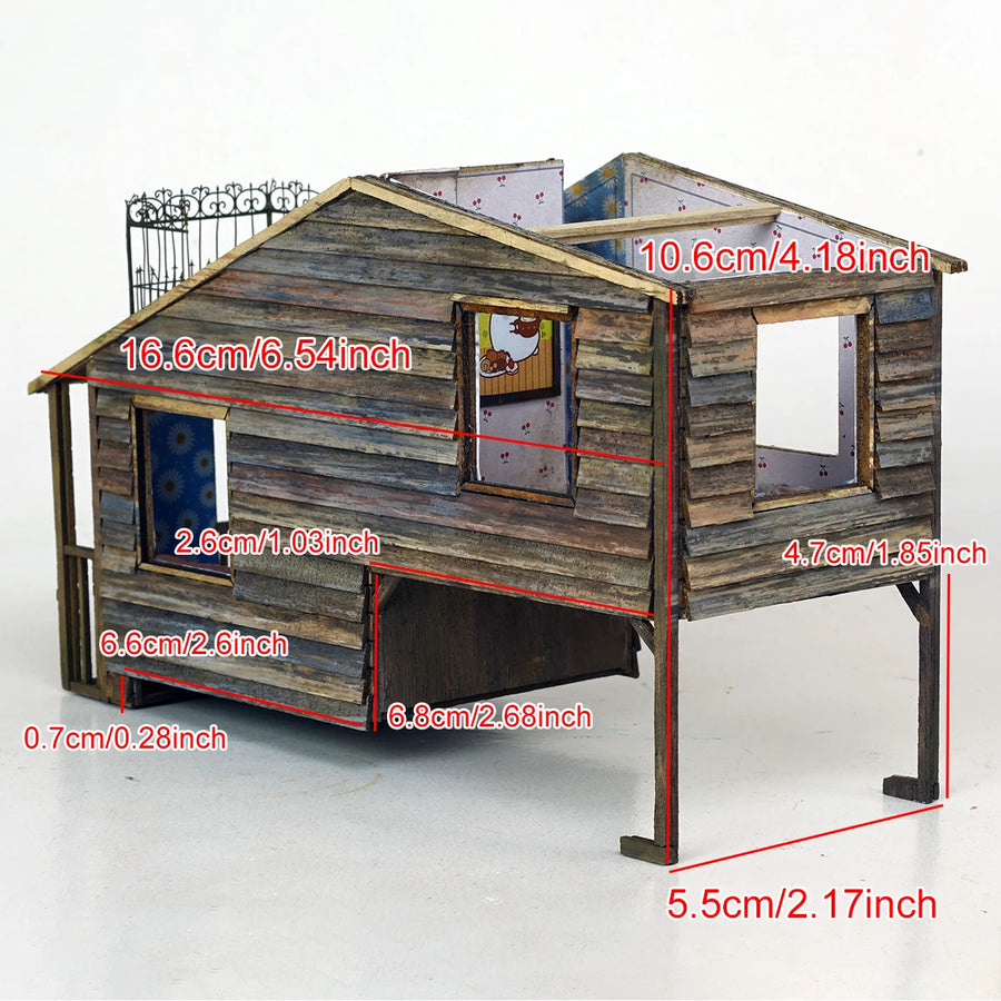 Assembly Architectural Model Sand Table Motor Home Building Components Wooden House Diorama Scale Model Kit 1/24 1/35