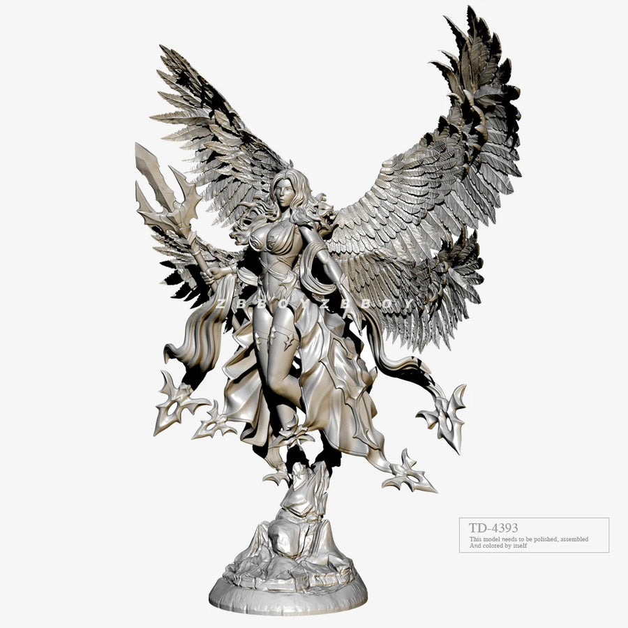 Fantasy Female Angel Warrior Bust with Wings 50mm Resin Kit - resin model view 2