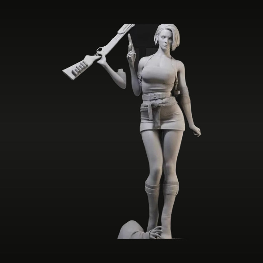 Sci-Fi Female Commando Bust with Rocket Launcher 1/24 Resin Kit - unpainted resin model kit
