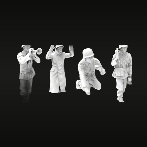 WWII German Infantry Command Set with Megaphone 1/35 Resin Figure Kit