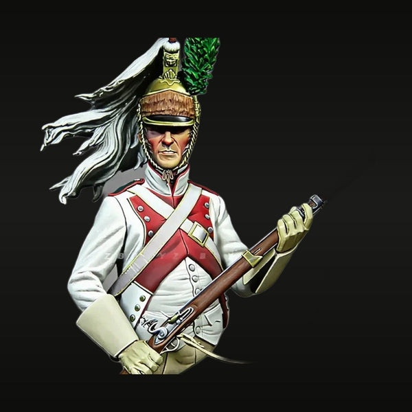 Napoleonic French Imperial Guard Officer with Musket 1/12 Resin Bust Kit