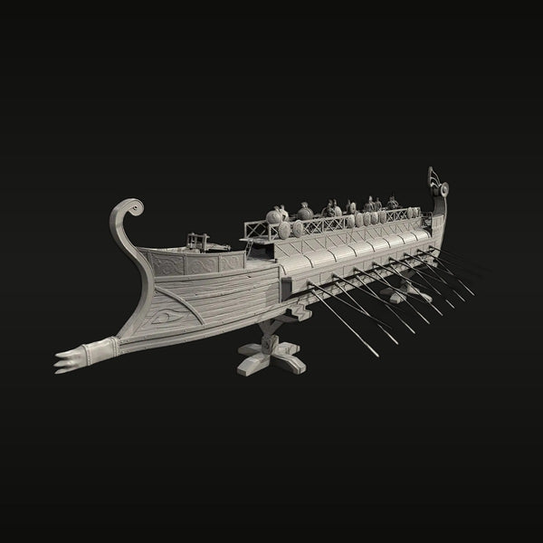 Ancient Greek Trireme Warship with Oars 250mm Resin Ship Kit