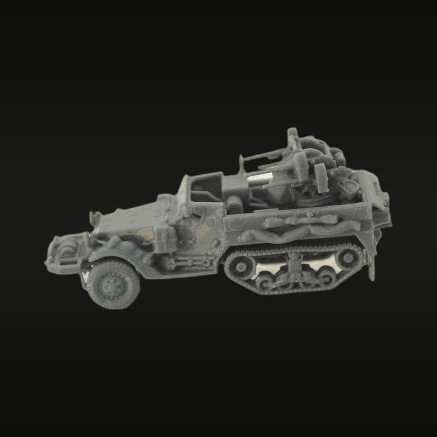 WWII US M3 Halftrack with Machine Gun Mount 28mm Resin Vehicle Kit - unpainted resin model kit