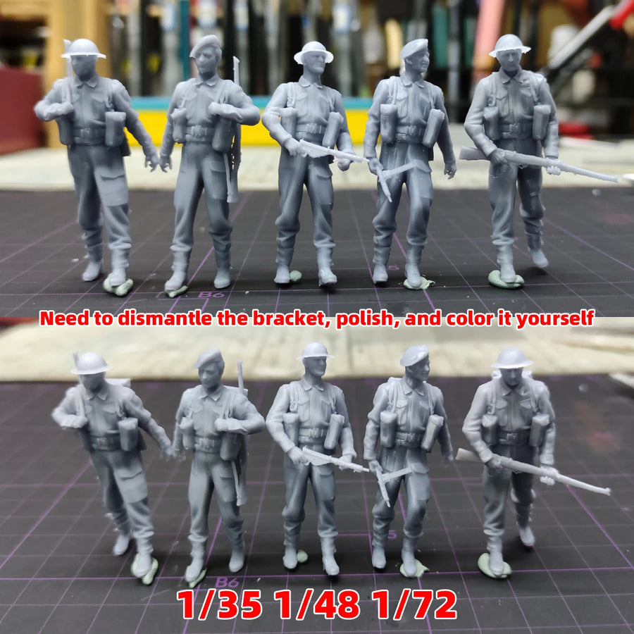 British Army Soldiers 5-Figure Set 1/72 Resin Kit - resin model view 4