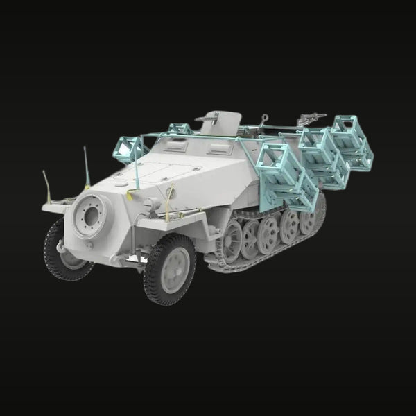 WWII German Sd.Kfz.251/1 Ausf.D Wurfrahmen Halftrack (Stuka zu Fuss) 1/35 Resin Vehicle Kit