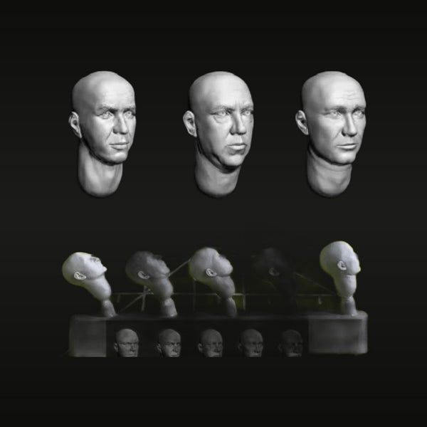 Male Head Variants Resin Miniature 1/35 Scale Replacement Parts Kit