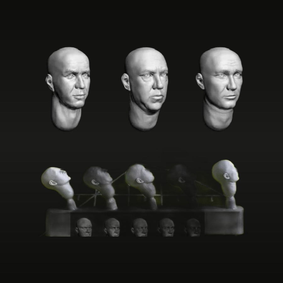 Male Head Variants Resin Miniature 1/35 Scale Replacement Parts Kit - unpainted resin model kit