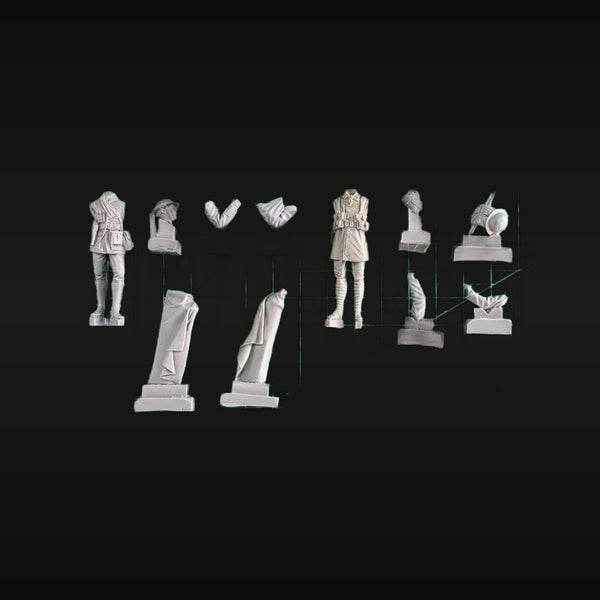 WWI British Infantryman 2-Figure Set with Arms Variants 1/35 Resin Kit