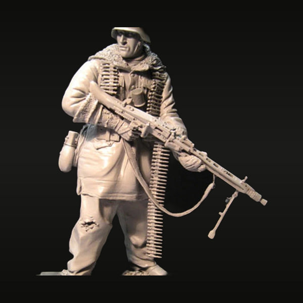 WWI German MG08 Machine Gunner with Ammo Belts 1/16 Resin Figure Kit