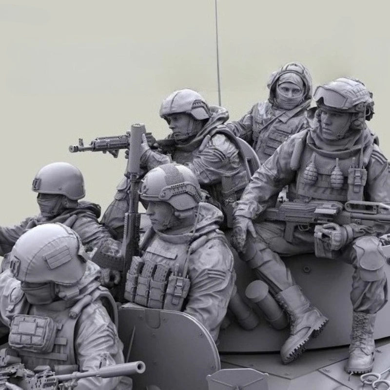 Modern US Special Forces Operators Combat Team 4-Figure Set 1/35 Resin Kit - resin model view 3
