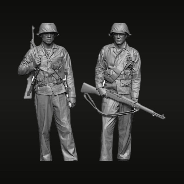 WWII US Infantry Soldier with M1 Garand and Bayonet 1/35 Resin Figure Set