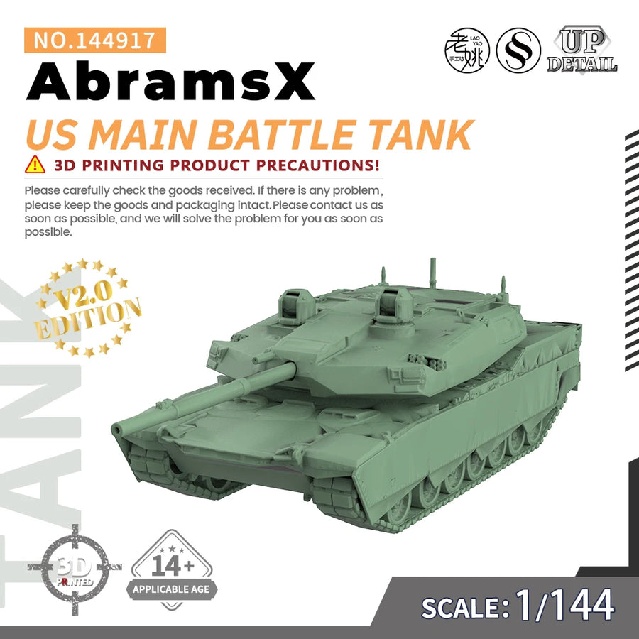 1/144 1/200 1/700 MRY-SFW SS917 Military Model Kit US Abramsx Main Battle Tank Miniature Static War Games