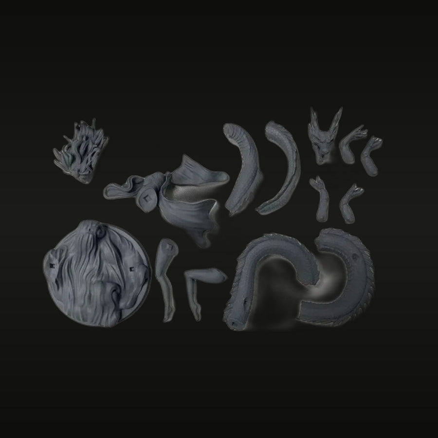 Fantasy Figure with Dragon Companion 1/24 Resin Figure Kit - unpainted resin model kit