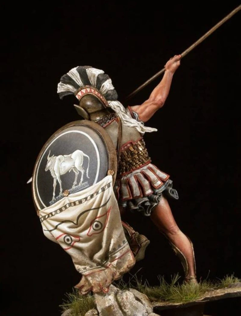 1/24 Scale 75Mm Diecast Resin Figure Model Kit Ancient Athenian Hoplites Hobby Miniature Toys Unassembled Unpainted DIY Diorama