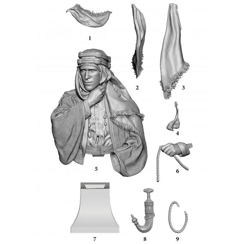 1/10 T.E. Lawrence, 1917, Resin Model Bust GK, Unassembled and Unpainted Kit
