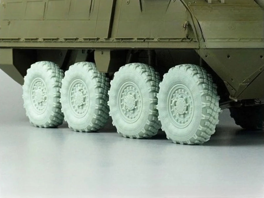 1/35 Scale Die-Cast Resin Model Assembled Kit US M1126 Stryker XML Sagged Wheel Set (No Vehicle) Unassembled and Unpainted